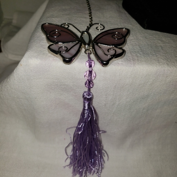 Stunning  Homemade Purple Butterfly Sun Catcher - Picture 4 of 5